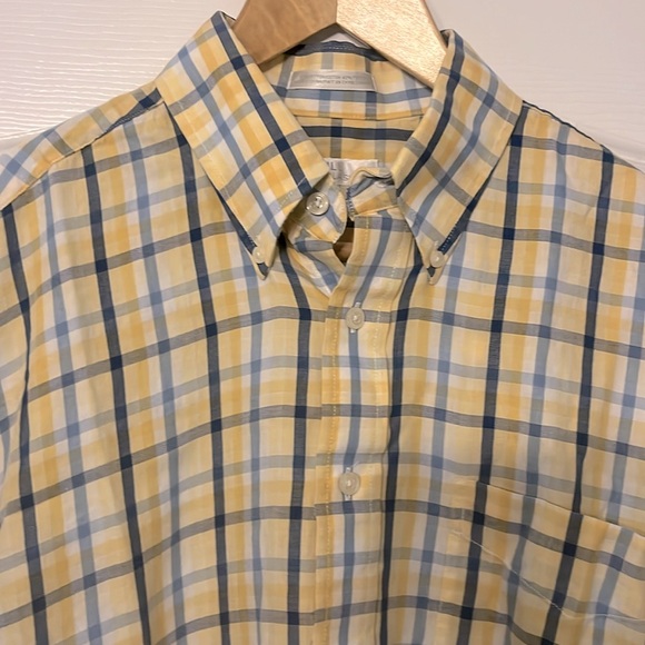 BILL BLASS plaid short sleeve mens button down shirt - Picture 5 of 6
